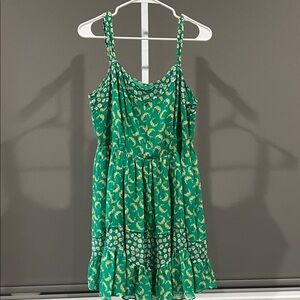 LC Lauren Conrad Teal Dress with Floral Accents